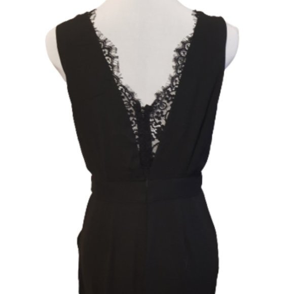 Black Jumpsuit with Eyelash Lace Detail (S) - Picture 2 of 5